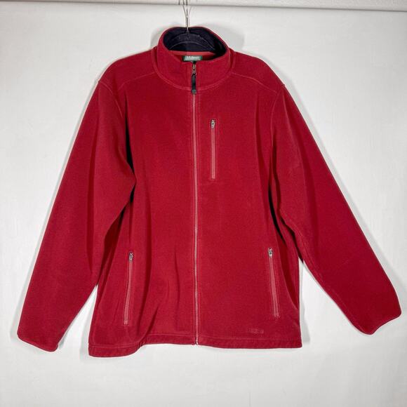 VTG LL Bean Mens Mountain Classic Fleece Jacket LT Large Tall Red Retro Gorp - Picture 1 of 10